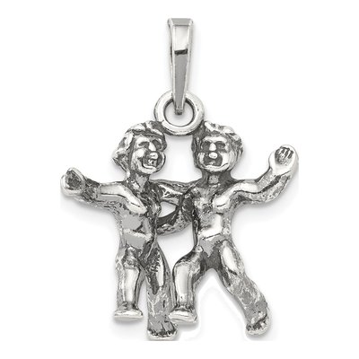 Sterling Silver Gemini Zodiac Pendant