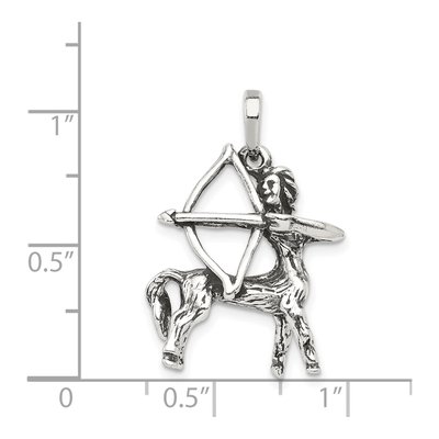 Sterling Silver Antiqued Sagittarius Pendant – view 4