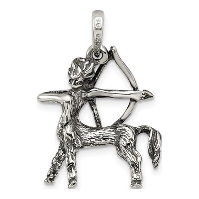 Sterling Silver Antiqued Sagittarius Pendant – view 5
