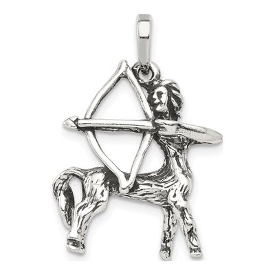 Sterling Silver Antiqued Sagittarius Pendant
