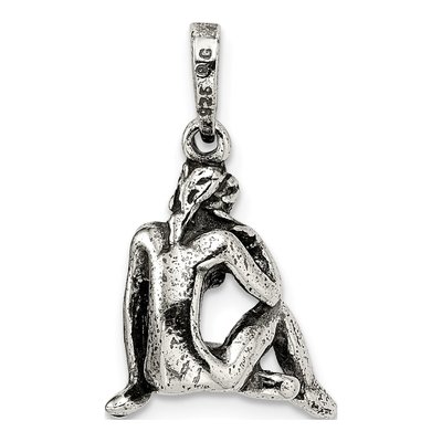 Sterling Silver Virgo Zodiac Pendant – view 5