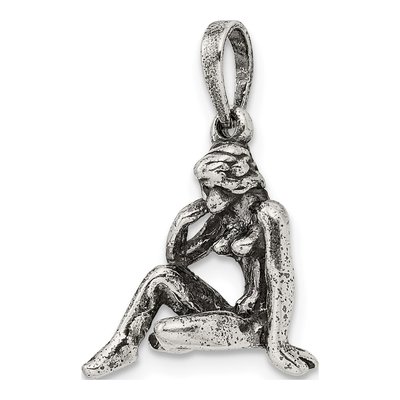 Sterling Silver Virgo Zodiac Pendant – view 6