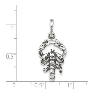 Sterling Silver Antiqued Scorpio Zodiac Pendant – view 4