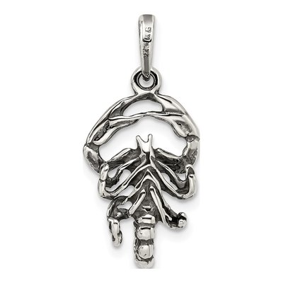 Sterling Silver Antiqued Scorpio Zodiac Pendant – view 5