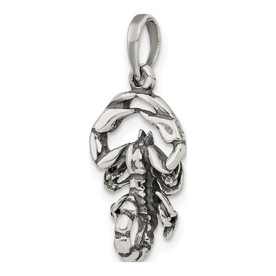 Sterling Silver Antiqued Scorpio Zodiac Pendant – view 6