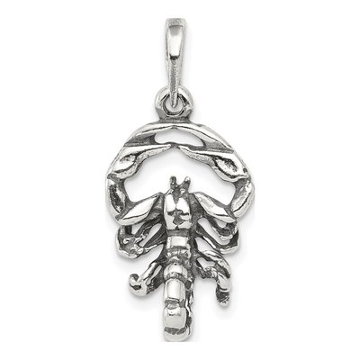 Sterling Silver Antiqued Scorpio Zodiac Pendant