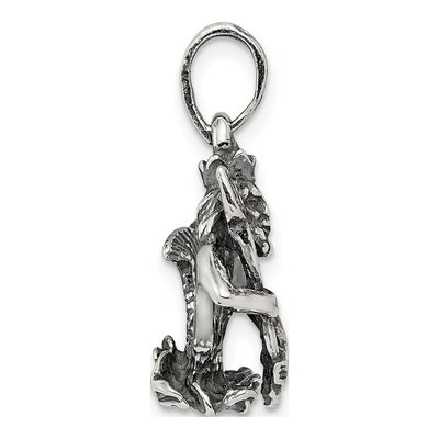 Sterling Silver Aquarius Zodiac Pendant – view 3