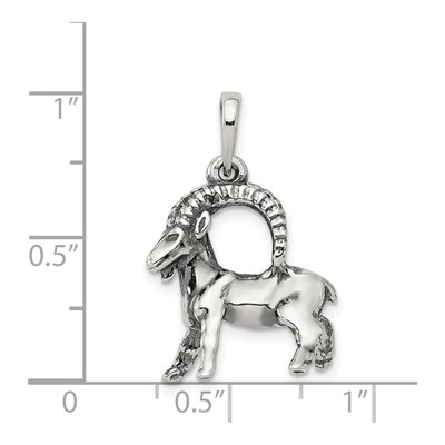Sterling Silver Capricorn Zodiac Pendant – view 4