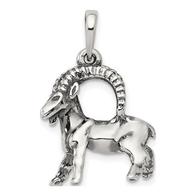 Sterling Silver Capricorn Zodiac Pendant