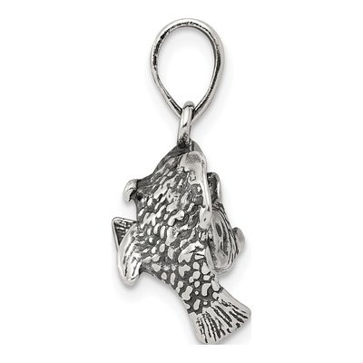 Sterling Silver Antiqued Pisces Zodiac Pendant – view 3