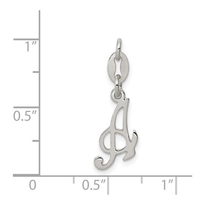 Sterling Silver Letter A Pendant – view 4