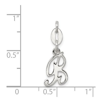 Sterling Silver Letter B Pendant – view 4
