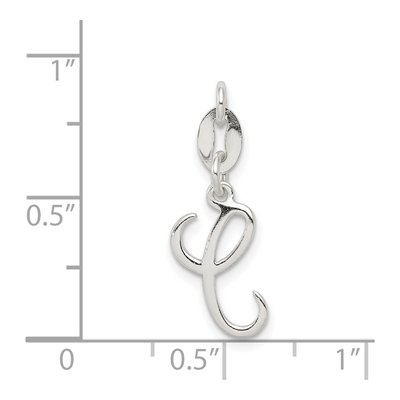 Sterling Silver Letter C Pendant – view 4