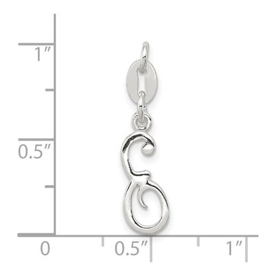 Sterling Silver Letter E Pendant – view 4