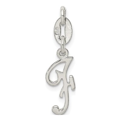 Sterling Silver Letter F Pendant – view 4