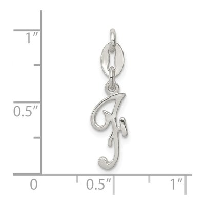 Sterling Silver Letter F Pendant – view 5