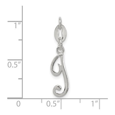 Sterling Silver Letter I Initial Pendant – view 3
