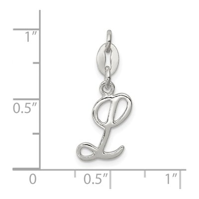 Sterling Silver Letter L Pendant – view 4