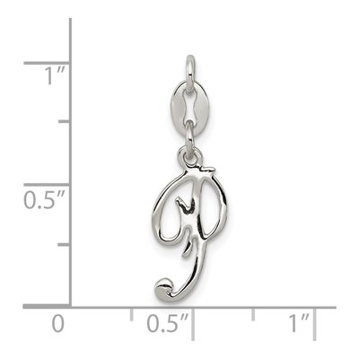 Sterling Silver Letter P Pendant – view 3