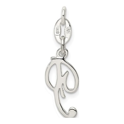 Sterling Silver Letter P Pendant – view 4