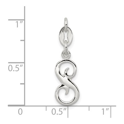 Sterling Silver Letter S Charm – view 3