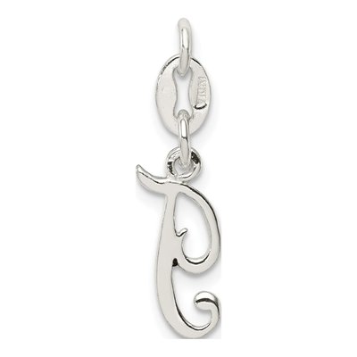 Sterling Silver Letter T Pendant – view 5