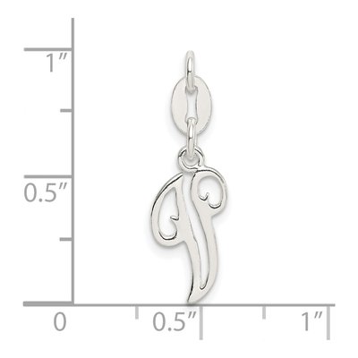 Sterling Silver Letter V Pendant – view 3
