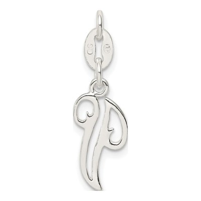 Sterling Silver Letter V Pendant – view 4