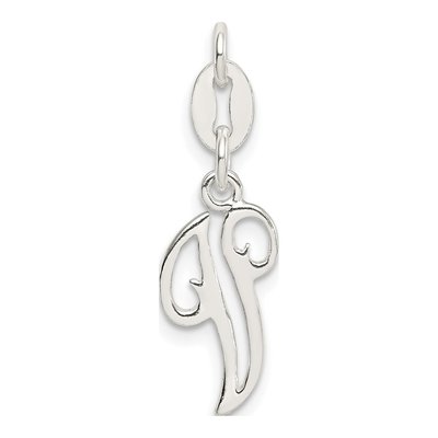Sterling Silver Letter V Pendant