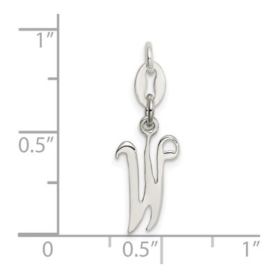 Sterling Silver Letter W Pendant – view 3