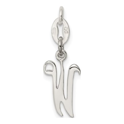 Sterling Silver Letter W Pendant – view 4