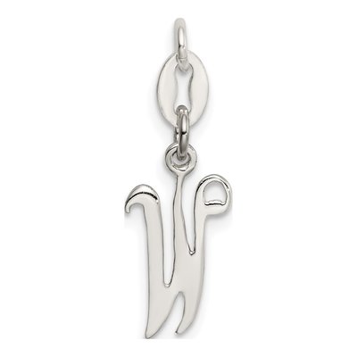 Sterling Silver Letter W Pendant