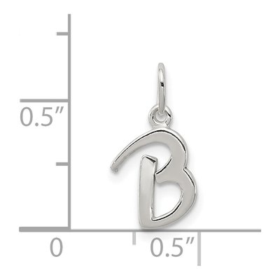 Sterling Silver Letter B Pendant – view 3