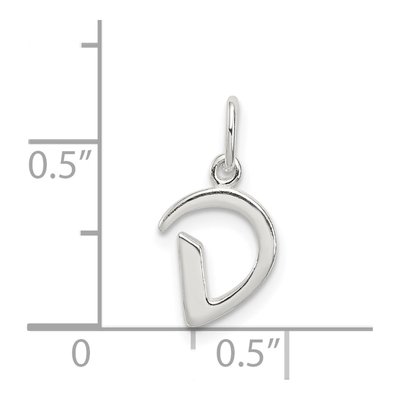 Sterling Silver Letter D Pendant – view 3