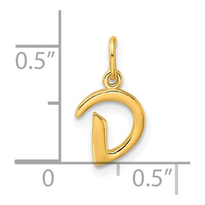 Gold-Plated Sterling Silver Letter D Charm – view 5