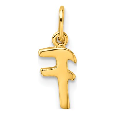 Gold-Plated Sterling Silver Letter F Charm – view 4