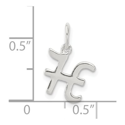 Sterling Silver Letter H Pendant – view 5