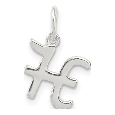 Sterling Silver Letter H Pendant