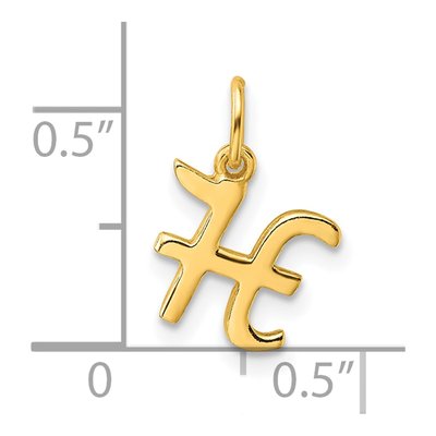Gold-Plated Sterling Silver Letter H Charm – view 5