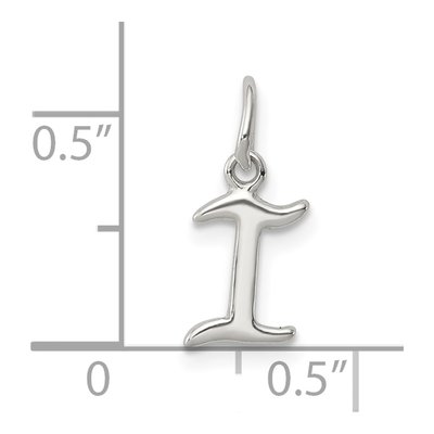 Sterling Silver Letter I Initial Pendant – view 4