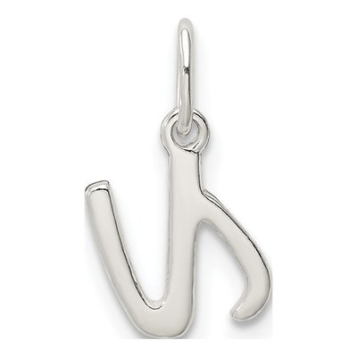 Sterling Silver Letter N Pendant – view 4