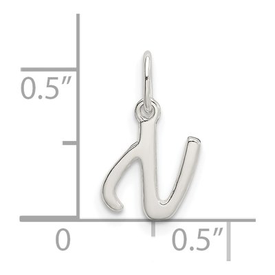 Sterling Silver Letter N Pendant – view 5