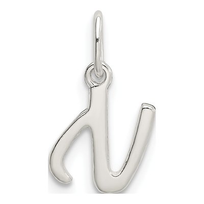 Sterling Silver Letter N Pendant