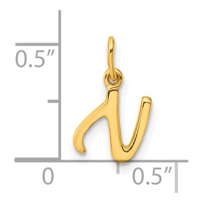 Gold-Plated Sterling Silver Letter N Charm – view 5