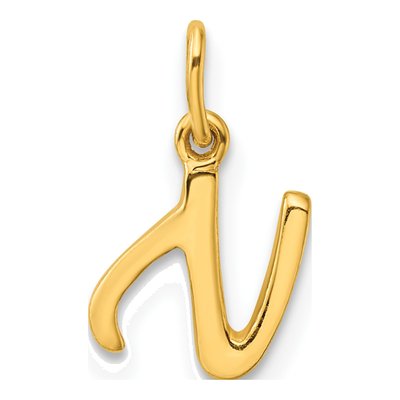 Gold-Plated Sterling Silver Letter N Charm