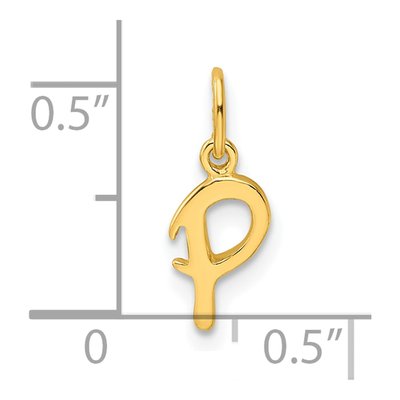 Gold-Plated Sterling Silver Letter P Charm – view 5