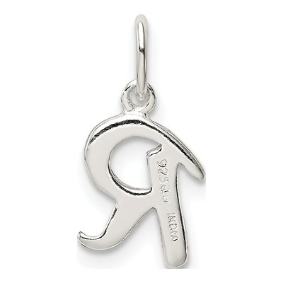 Sterling Silver Letter R Pendant – view 3