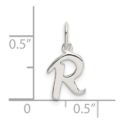 Sterling Silver Letter R Pendant – view 4