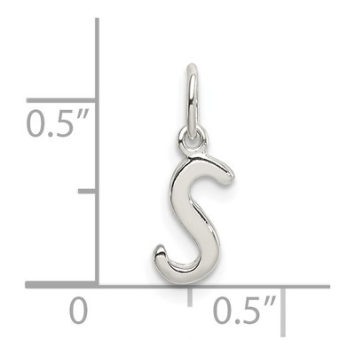 Sterling Silver Letter S Pendant – view 4
