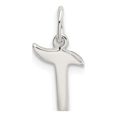 Sterling Silver Letter T Pendant – view 4